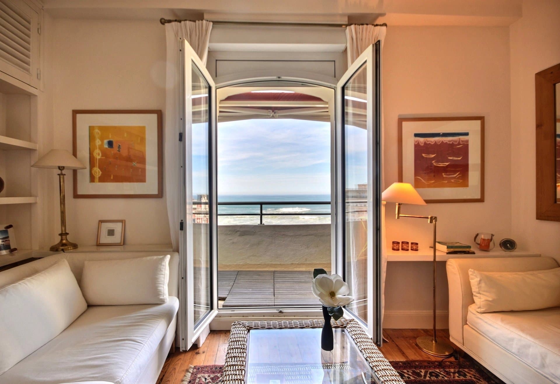 A VENDRE BIARRITZ QUARTIER IMPÉRIAL, BEL APPARTEMENT VUE MER DANS RÉSIDENCE DE PRESTIGE