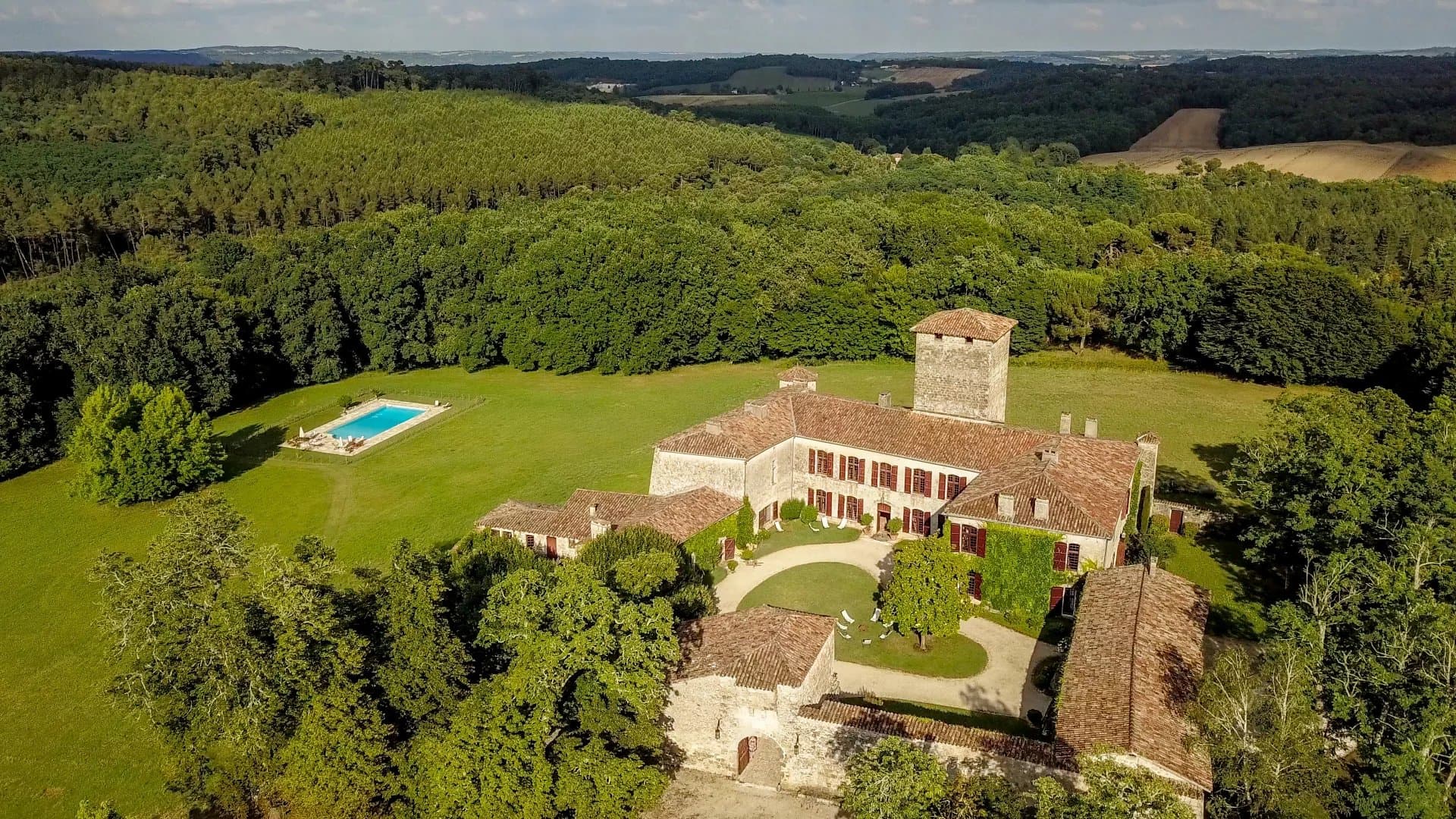 For Sale medieval chateau with 29 acres of land, close to Nerac